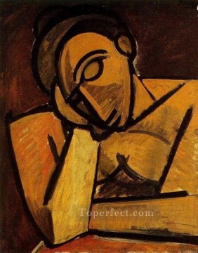 Busto de mujer inclinada Mujer durmiendo 1908 Pablo Picasso Pinturas al óleo